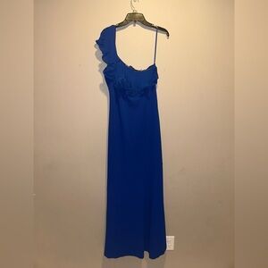 LAUREN Ralph Lauren Blue Maxi Dress| Off The Shoulder with ruffles